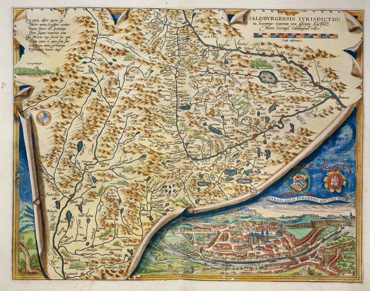 Mapa de la diòcesi de Salzburg, Àustria, del Theatrum Orbis Terrarum d
