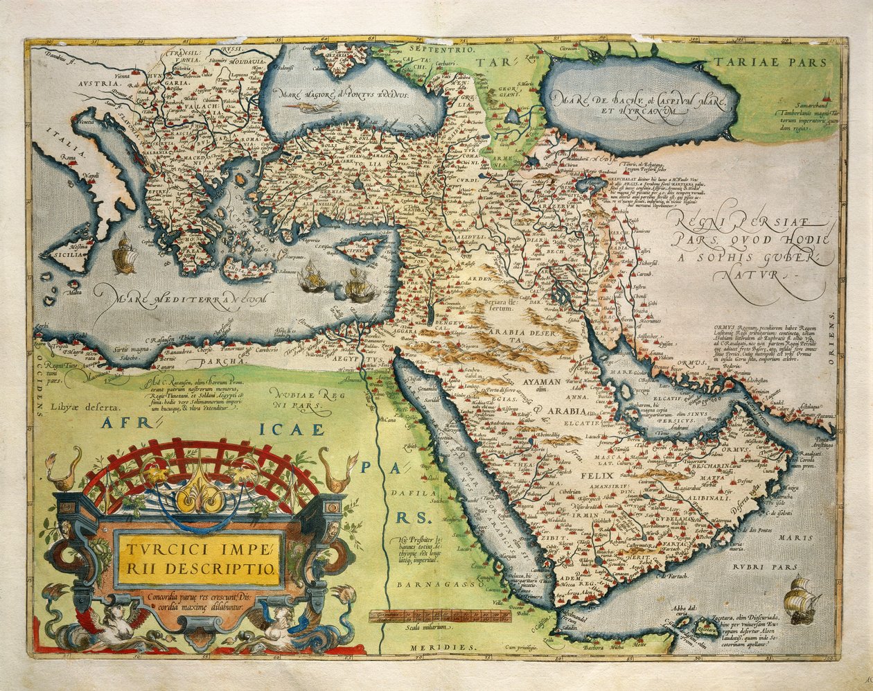 Turkin kartta, Abraham Orteliuksen Theatrum Orbis Terrarumilta tekijältä Abraham Ortelius