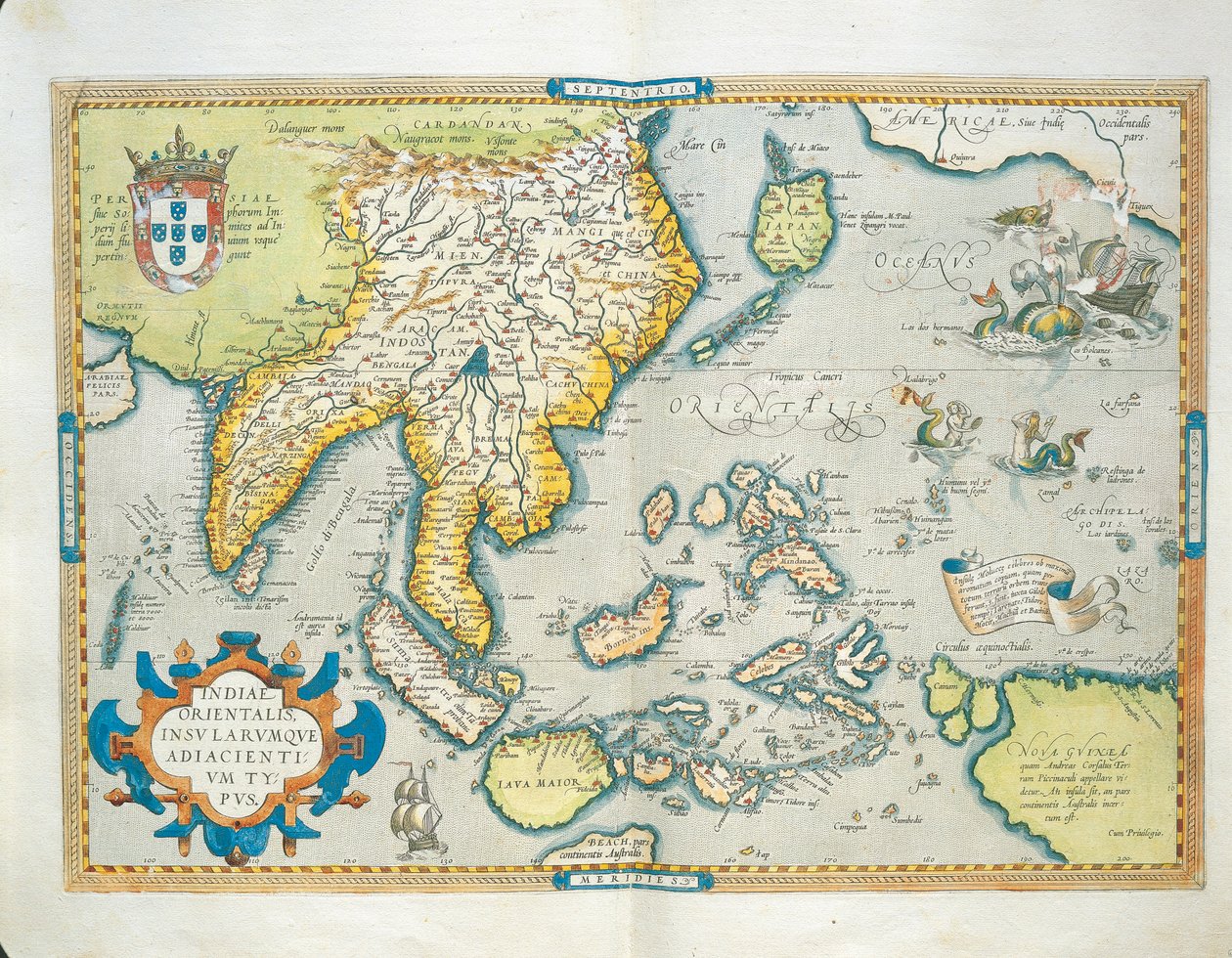 Intian kartta, Abraham Orteliuksen Theatrum Orbis Terrarumilta tekijältä Abraham Ortelius