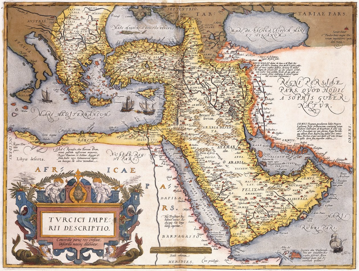 Turkin valtakunnan kartta, tekijältä Abraham Ortelius