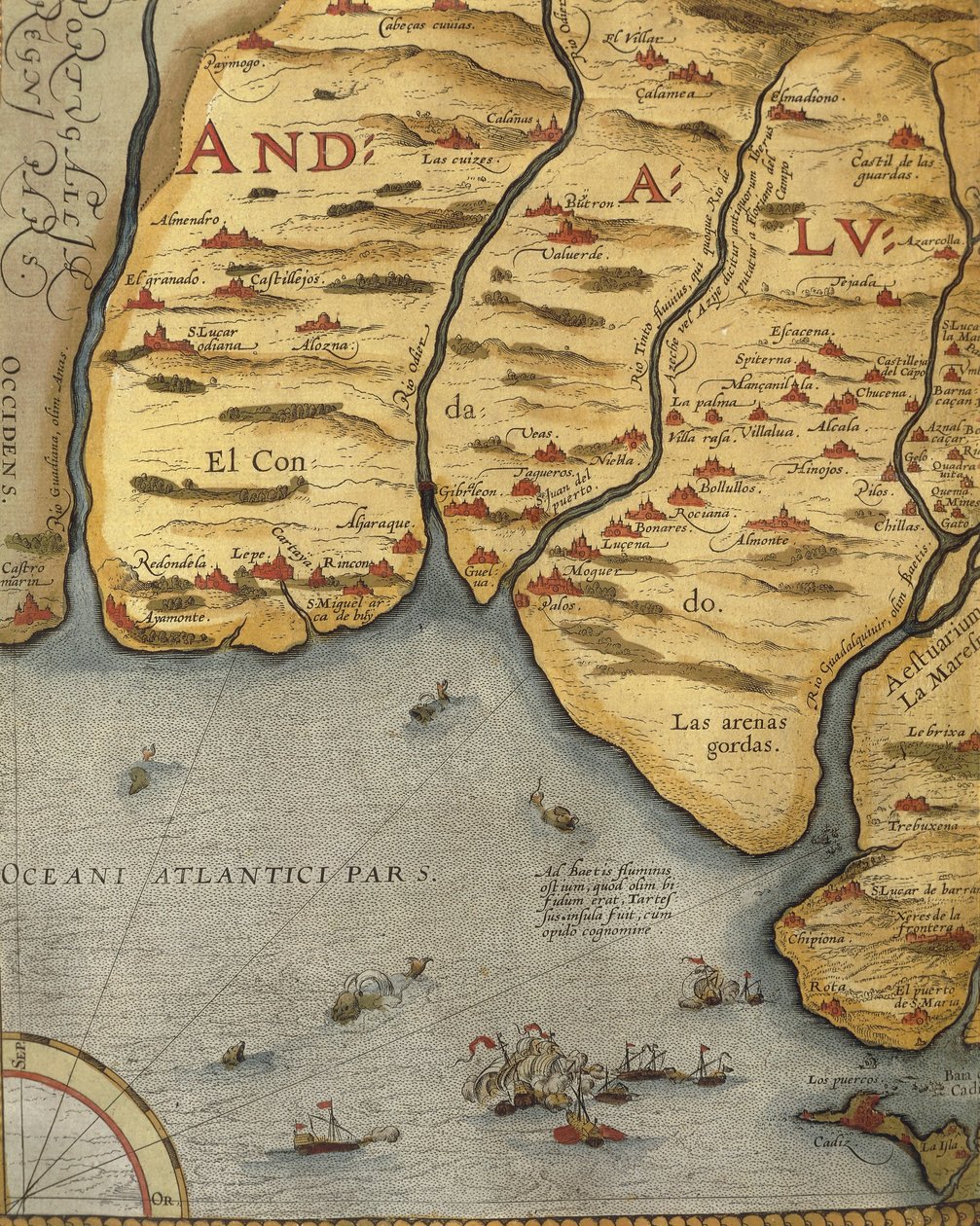 Paloksen satama Andalusiassa, Abraham Orteliuksen Theatre of the World -teatterista tekijältä Abraham Ortelius