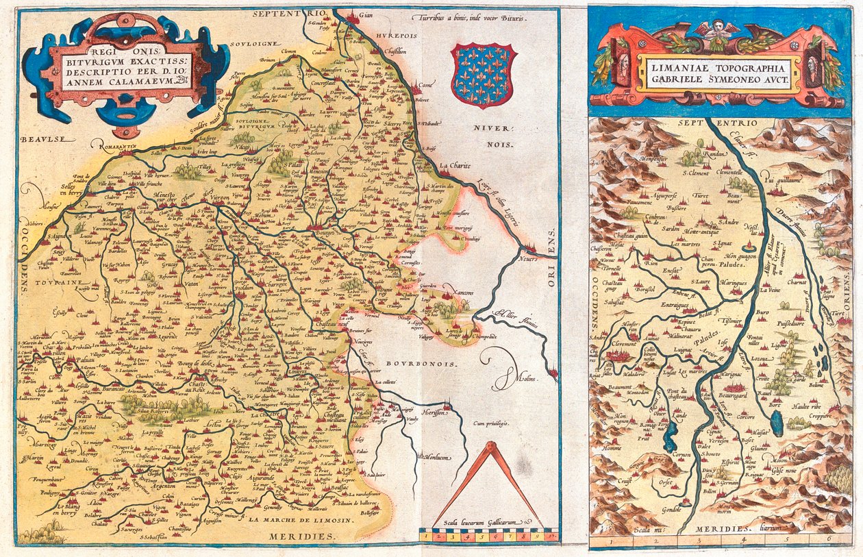 Alue-a: Centre, Burgundy, Auvergne, Limousin Alue-b: Auvergne, Ranska tekijältä Abraham Ortelius