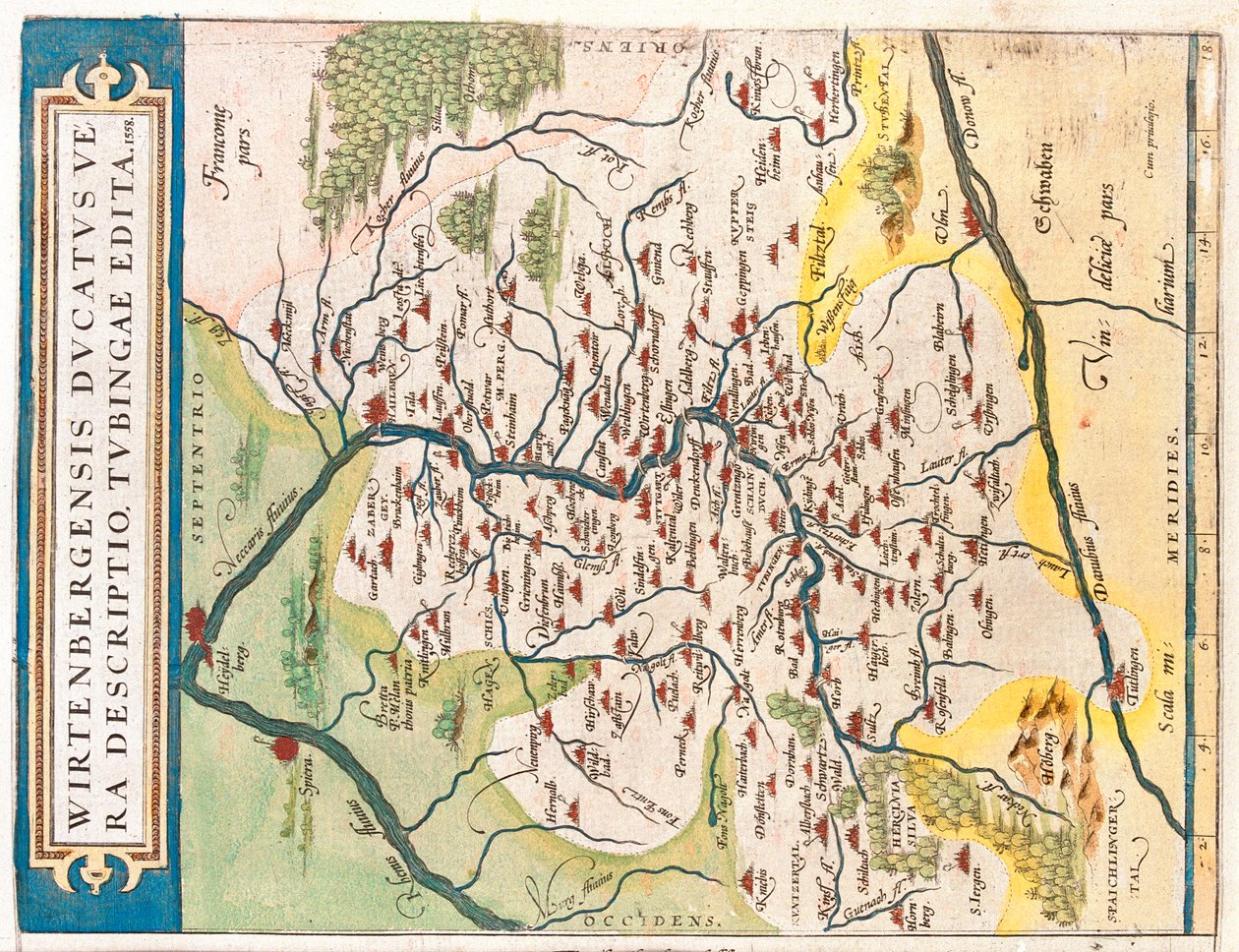 Valtio: Baden-Württemberg, Saksa tekijältä Abraham Ortelius