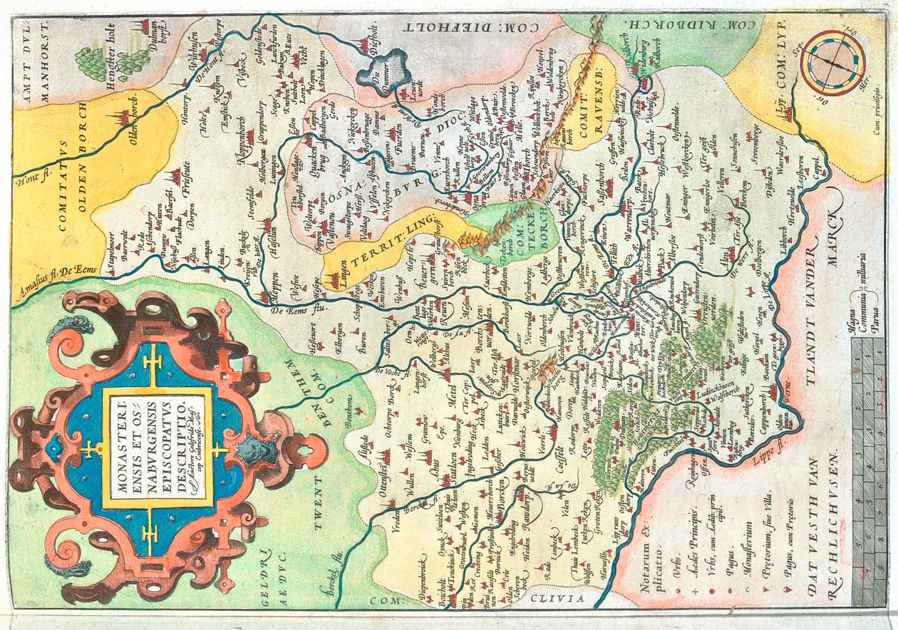 Valtio: Nordrhein-Westfalen, Niedersachsen , Saksa tekijältä Abraham Ortelius