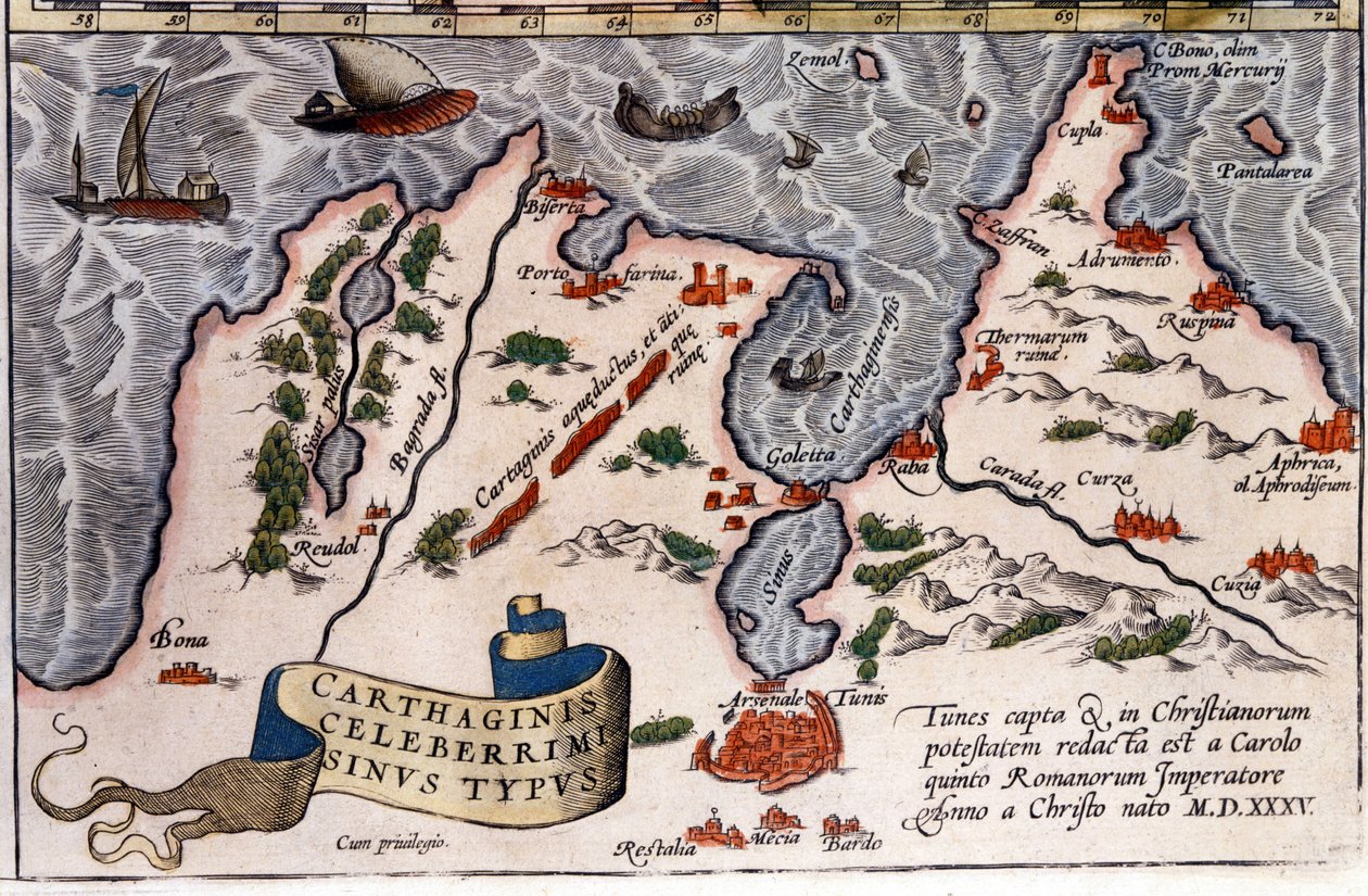 Tunis - Abraham Orteliuksen atlas, Antwerpen tekijältä Abraham Ortelius