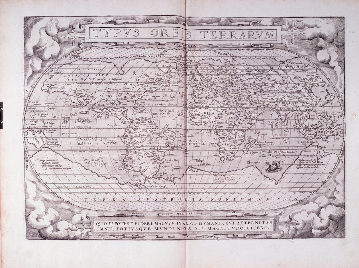 Typus Orbis Terras, portulan (kaiverrus tekijältä Abraham Ortelius