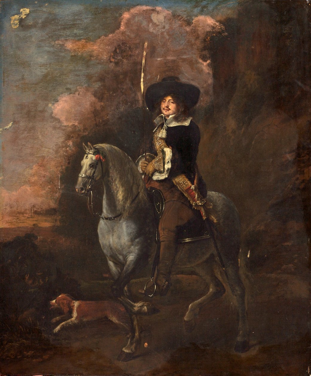 Cavalier harmaalla hevosella, n. 1660 tekijältä Abraham Pietersz. van Kalraet