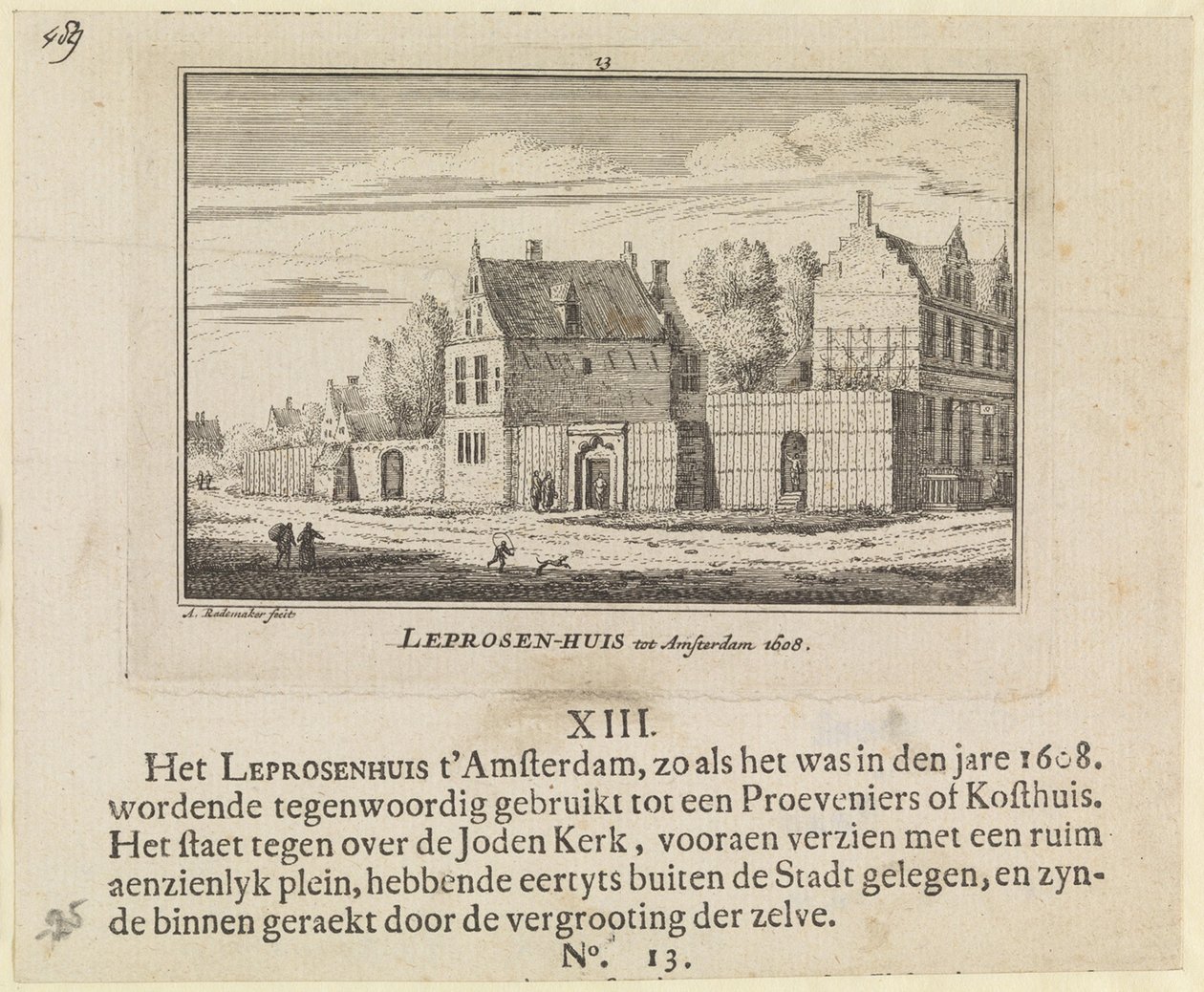 Spitaalisten talo Amsterdamissa 1608 tekijältä Abraham Rademaker
