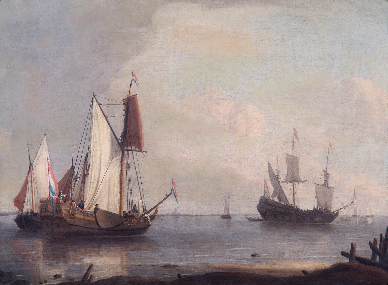 "Hollannin merenkulku joessa", 1600-luku tekijältä Abraham Storck