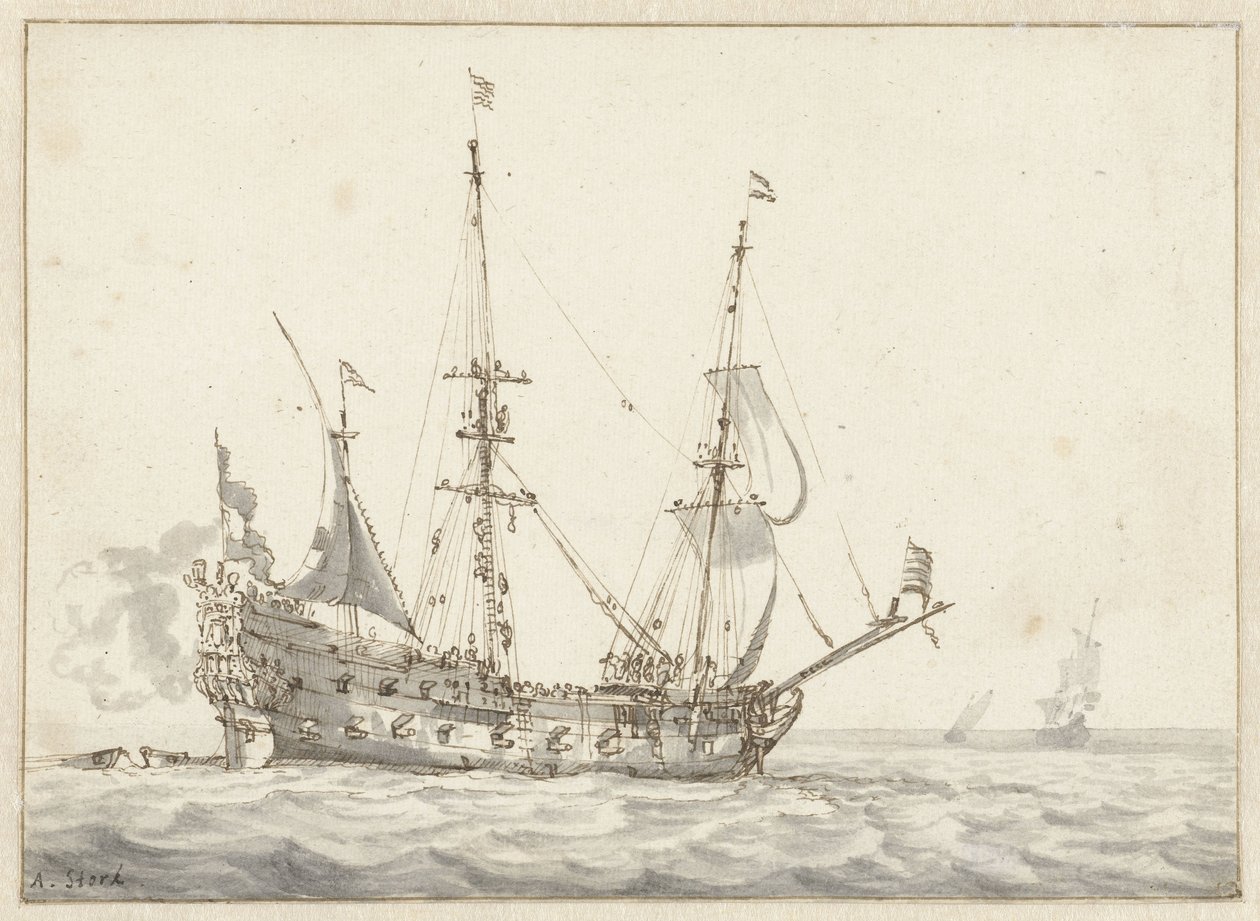 hollantilainen sotalaiva tekijältä Abraham Storck