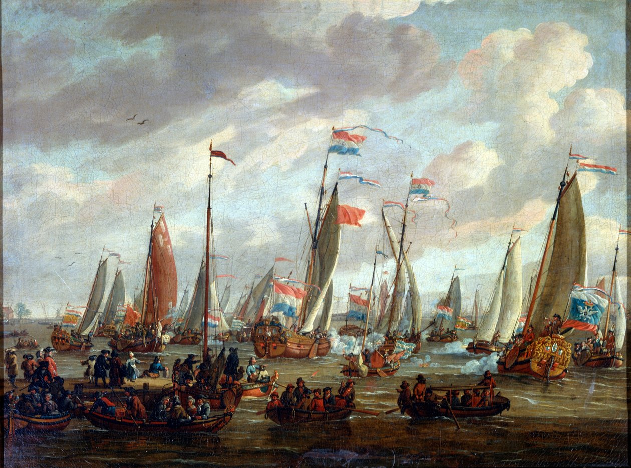 Tsaari Pietari I vierailee Englannissa tammikuussa 1698, 1700-luvun alussa tekijältä Abraham Storck