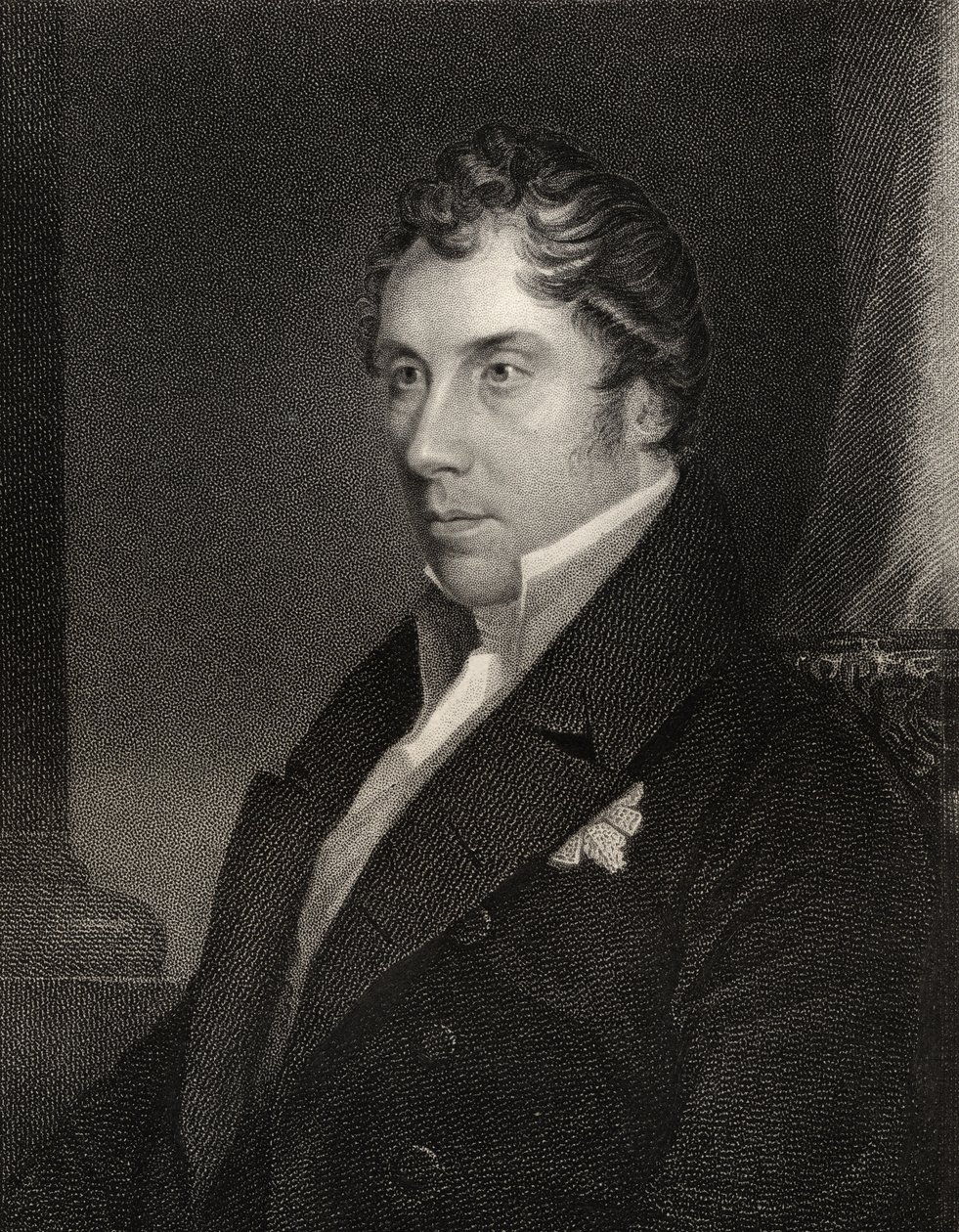George Hamilton Gordon, kaivertanut Thomas Woolnoth (1785-1857) National Portrait Gallerysta, osa III, julkaistu noin 1835 tekijältä Abraham Wivell