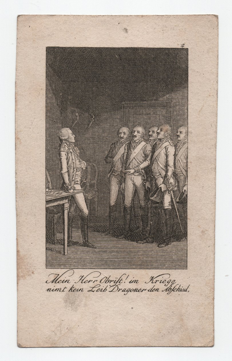 Minun herra Obristini! , n. 1795 (kaiverrus). tekijältä Abraham Wolfgang Küffner
