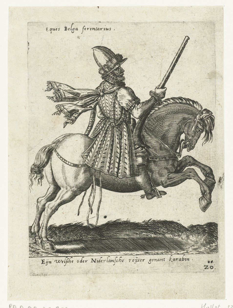 Hollantilainen ratsastaja karabiinilla tekijältä Abraham de Bruyn (attributed to)