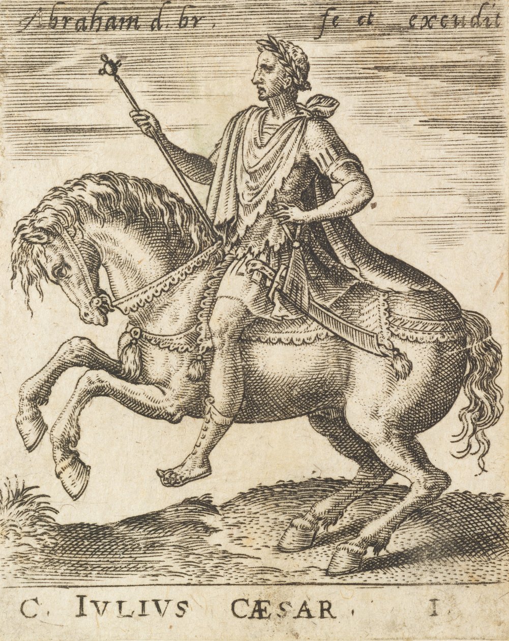 C. Julius Caesar teoksesta Kaksitoista keisaria hevosella, n. 1565-1587. tekijältä Abraham de Bruyn