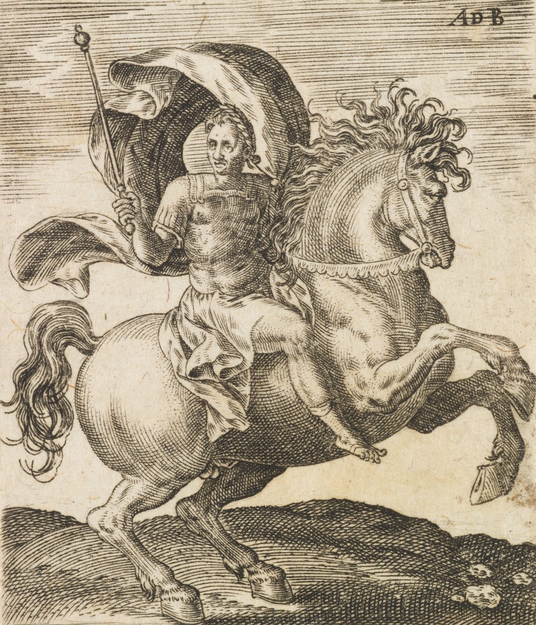 Sergius Galba elokuvasta Twelve Caesars on Horseback, c1565-1587. tekijältä Abraham de Bruyn