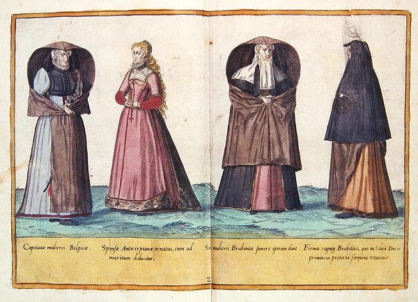 1500-luvun puvut Omnium Poene Gentium Imaginesista, julkaistu Kölnissä tekijältä Abraham de Bruyn