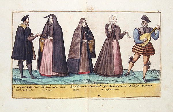 1500-luvun puvut Omnium Poene Gentium Imaginesista, julkaistu Kölnissä tekijältä Abraham de Bruyn