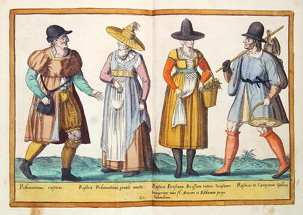 1500-luvun puvut Omnium Poene Gentium Imaginesista, julkaistu Kölnissä tekijältä Abraham de Bruyn
