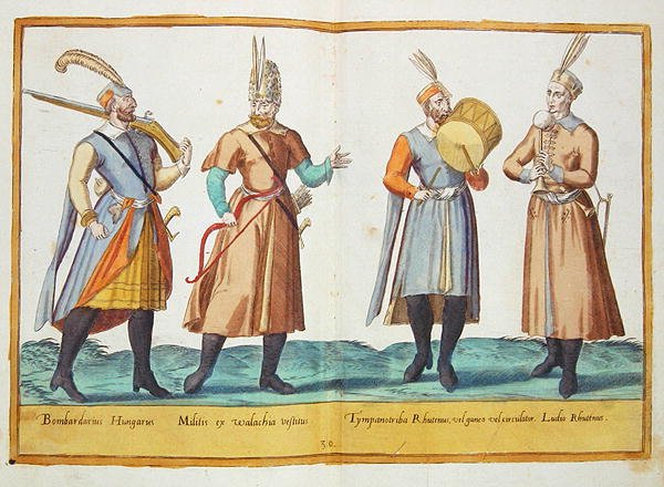 1500-luvun puvut Omnium Poene Gentium Imaginesista, julkaistu Kölnissä tekijältä Abraham de Bruyn