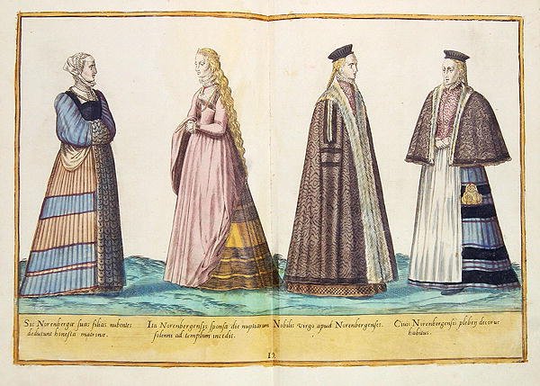1500-luvun puvut Omnium Poene Gentium Imaginesista, julkaistu Kölnissä tekijältä Abraham de Bruyn