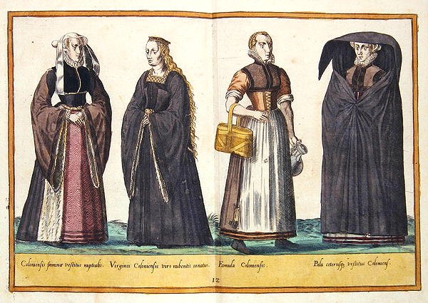 1500-luvun puvut Omnium Poene Gentium Imaginesista, julkaistu Kölnissä tekijältä Abraham de Bruyn