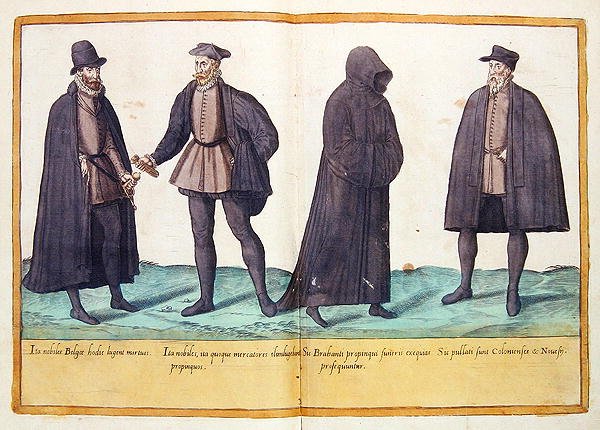 Kuudennentoista vuosisadan puvut Kölnissä julkaistusta kirjasta "Omnium Poene Gentium Imagines". tekijältä Abraham de Bruyn