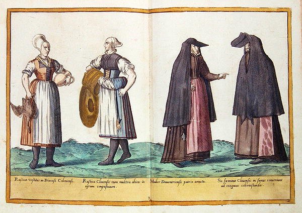 1500-luvun puvut Omnium Poene Gentium Imaginesista, julkaistu Kölnissä tekijältä Abraham de Bruyn
