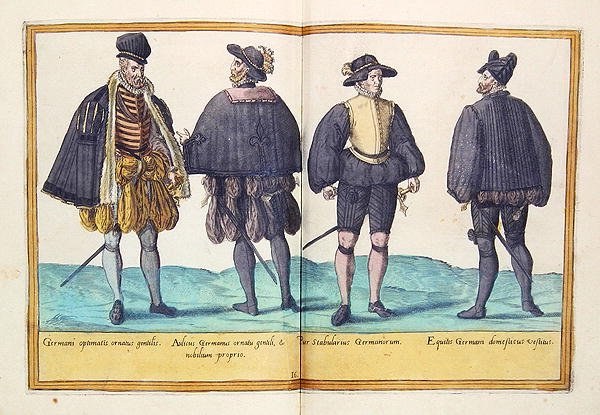 1500-luvun puvut Omnium Poene Gentium Imaginesista, julkaistu Kölnissä tekijältä Abraham de Bruyn