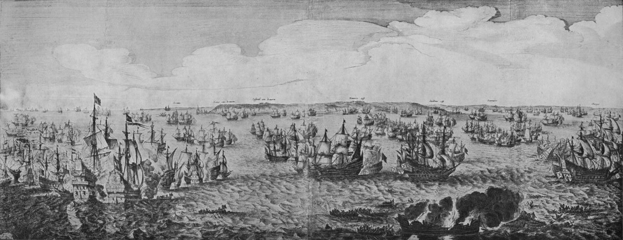 Battle in the Downs, c1639 tekijältä Abraham de Verwer