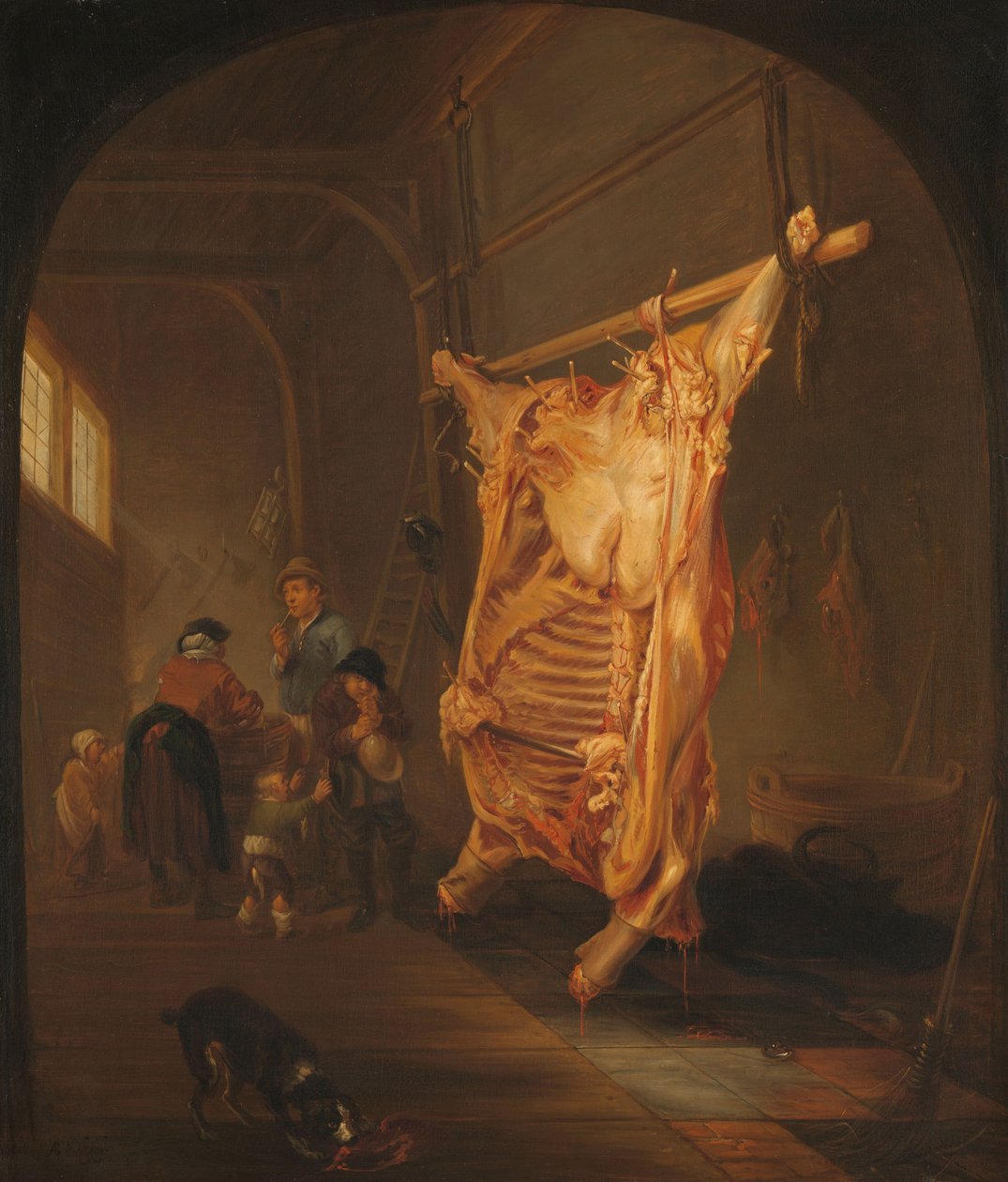 Teurastettu härkä, 1635-55 tekijältä Abraham van den Hecken