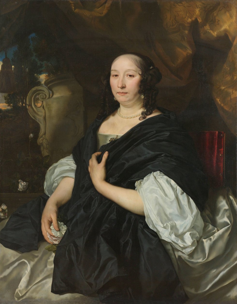 Catharina van der Voortin muotokuva Catherine van der Voort (1622-74). Pieter de la Courtin toinen vaimo tekijältä Abraham van den Tempel