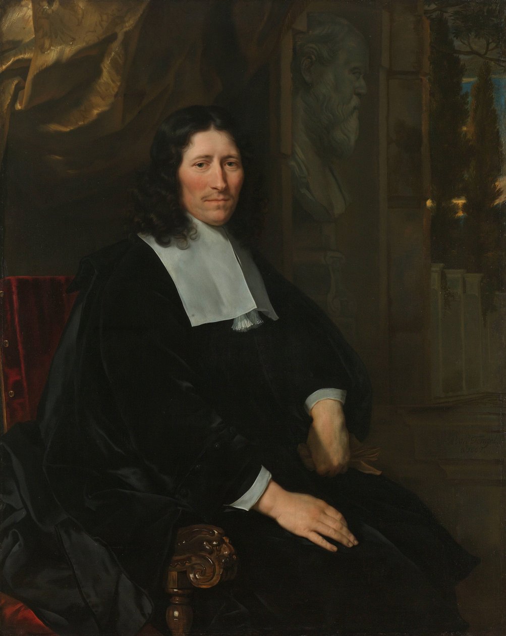 Pieter de la Courtin muotokuva Pieter de la Courtin muotokuva. Valmistaja ja kankaiden omistaja, ensin Leidenissä, vuodesta 1673 Amsterdamissa, poliittinen pamflettaja tekijältä Abraham van den Tempel