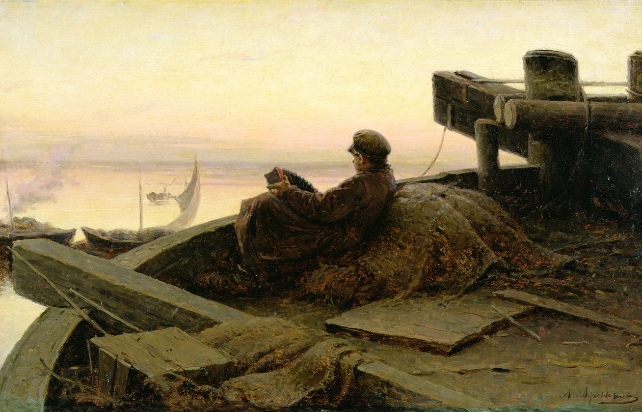 Volga-joella, 1889 tekijältä Abram Efimovich Arkhipov
