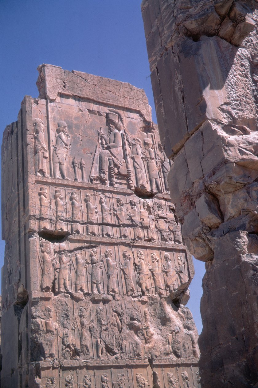 Pilarin helpotus Dariuksen palatsista Persepoliksessa, Iranissa tekijältä Achaemenid