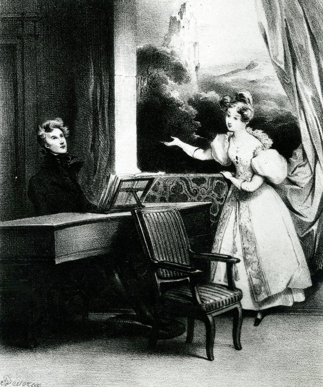Taiteilija, 1831 (litografia) tekijältä Achille Devéria