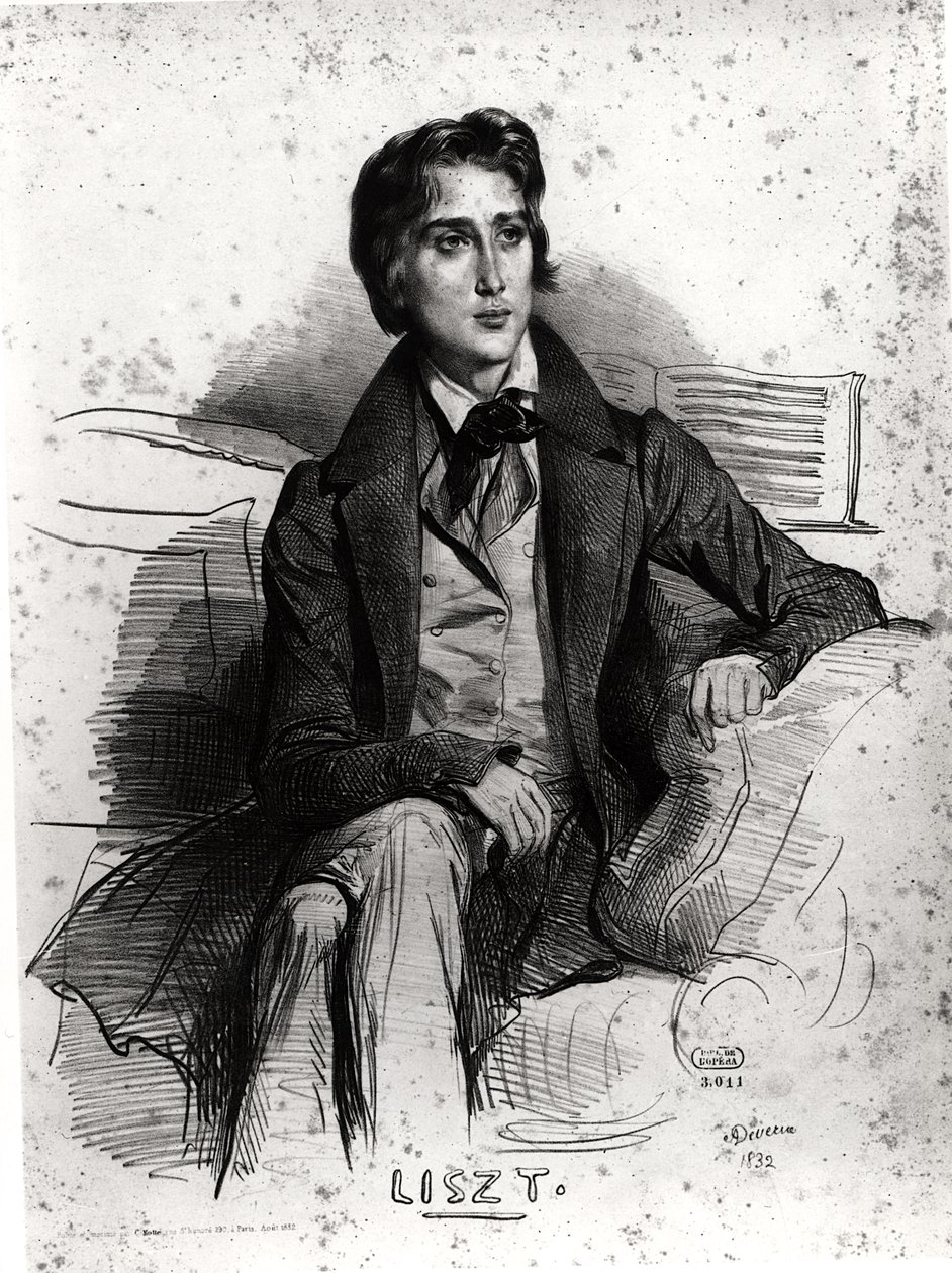 Franz Lisztin (1811-86) muotokuva elokuussa 1832 tekijältä Achille Devéria