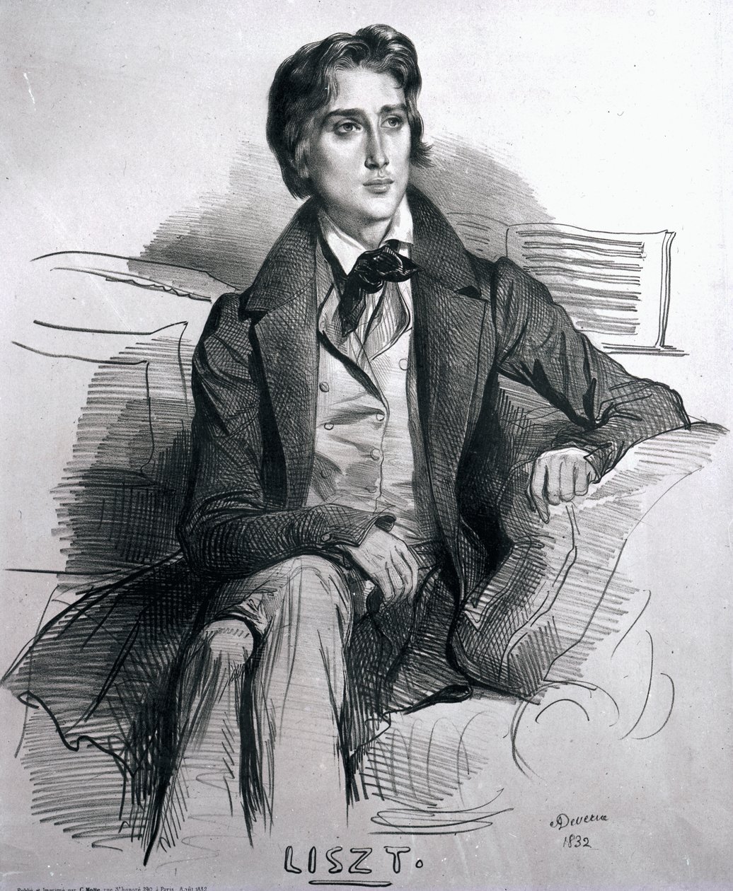 Franz Lisztin (1811-86) muotokuva elokuu 1832 tekijältä Achille Devéria