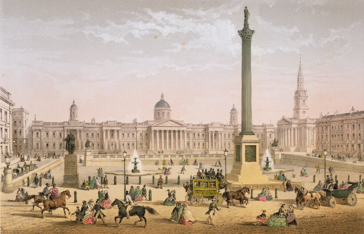 Trafalgar Square, noin 1862 tekijältä Achille Louis Martinet
