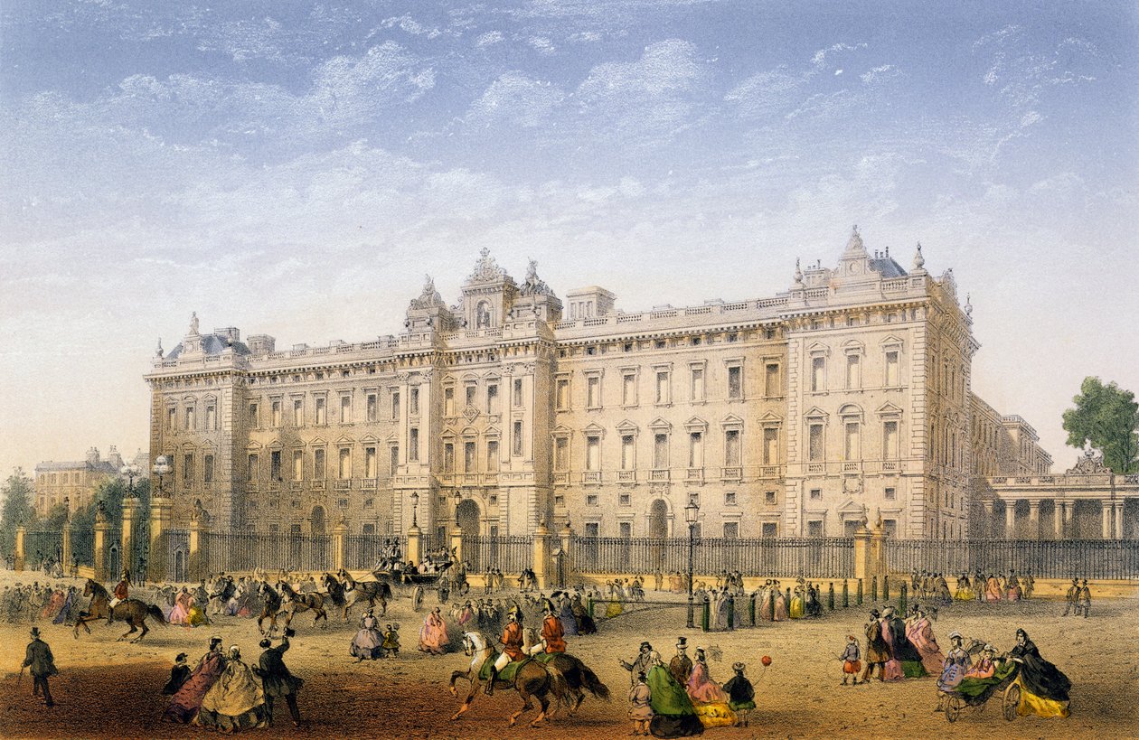 Buckinghamin palatsi, noin 1862 tekijältä Achille Louis Martinet