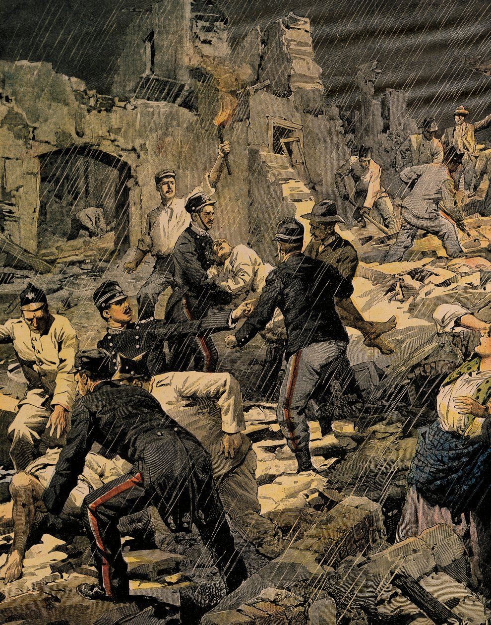 Maanjäristys Calabriassa, Achille Beltrame (1871-1945), La Domenica del Corriere tekijältä Achille Beltrame