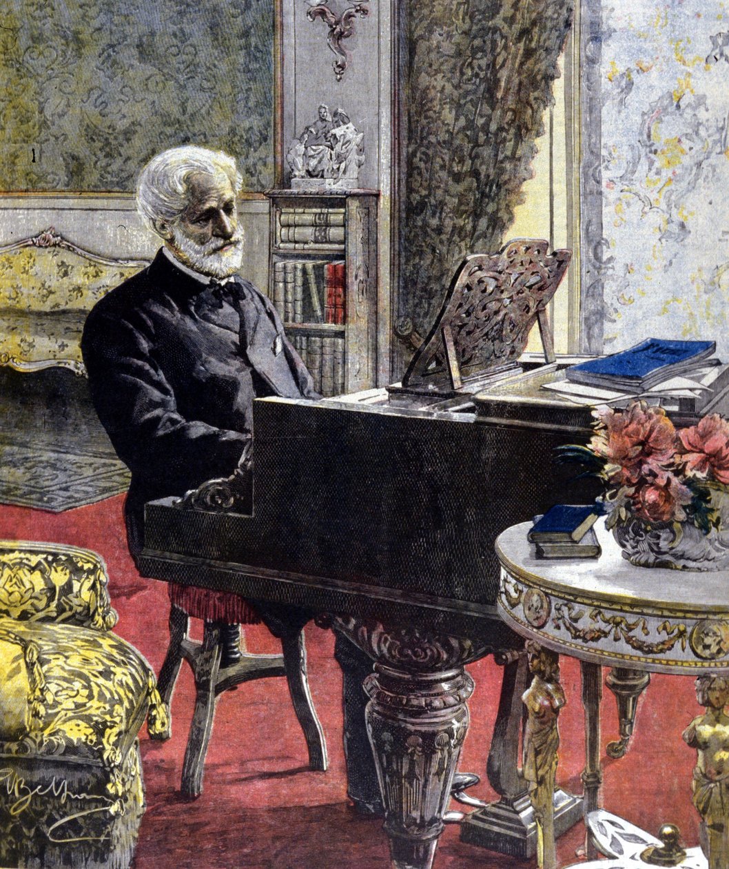 Giuseppe Verdi Milanossa vuonna 1899. Achille Beltramen kuvitus. tekijältä Achille Beltrame