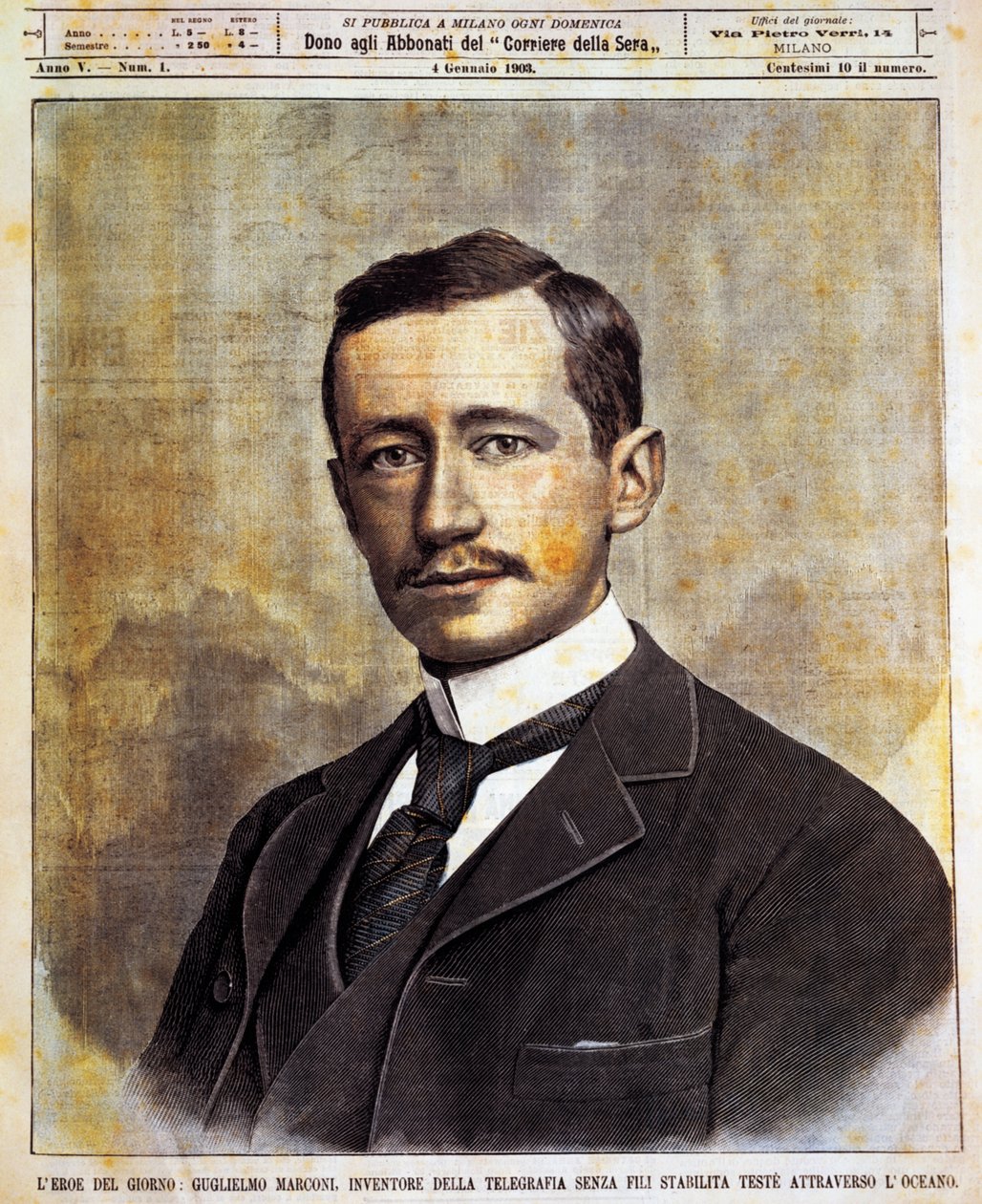 Guglielmo Giovanni Maria Marconin muotokuva (Bologna tekijältä Achille Beltrame