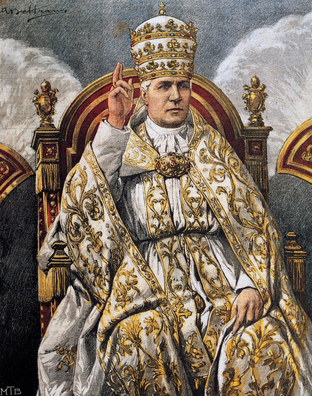 Paavi Pius X:n muotokuva (Giuseppe Melchiorre Sarto, Riese tekijältä Achille Beltrame
