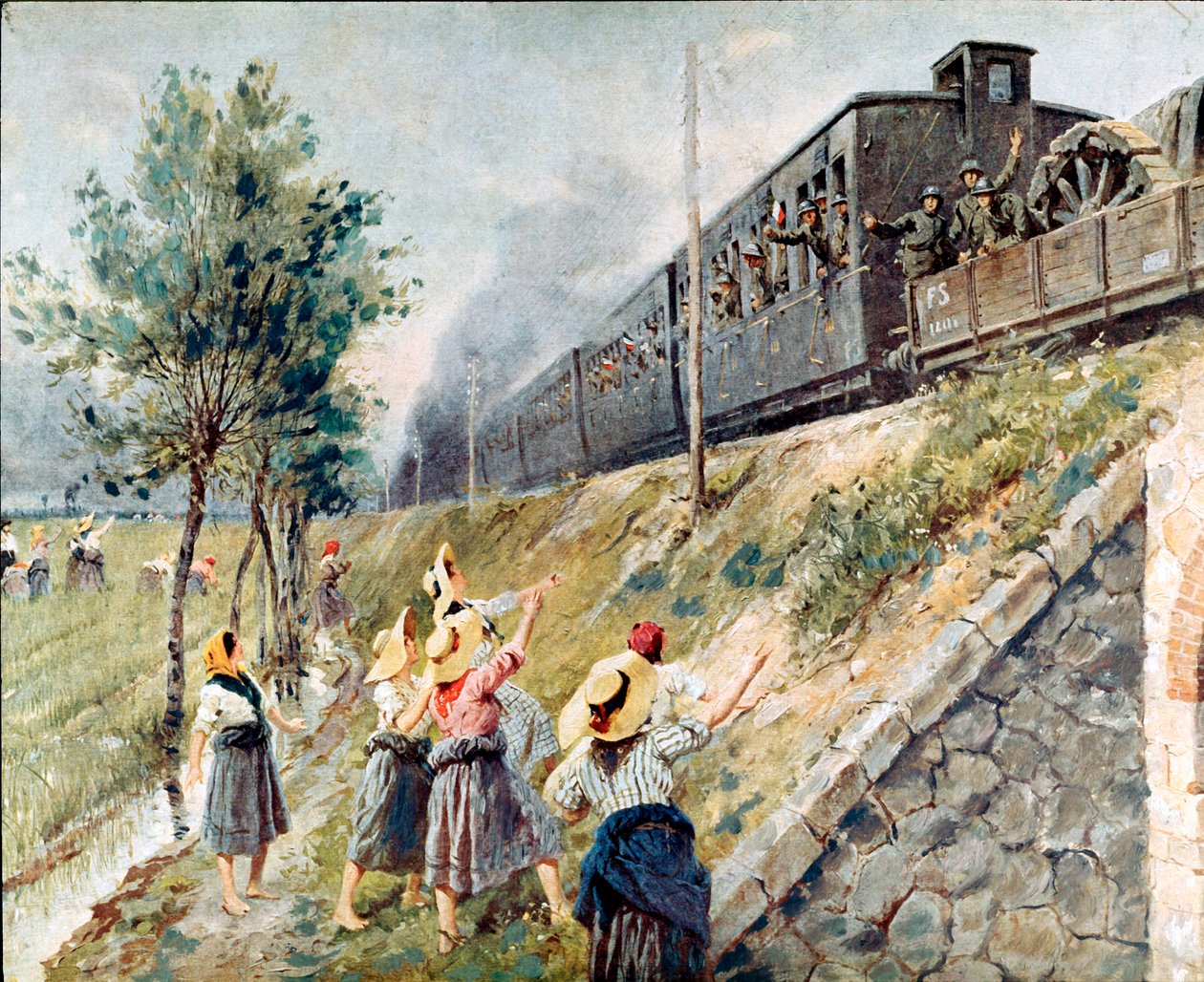 Achille Beltramen (1871-1945) Italian sotilasjunan kulku, Milanon nykyhistorian museo tekijältä Achille Beltrame