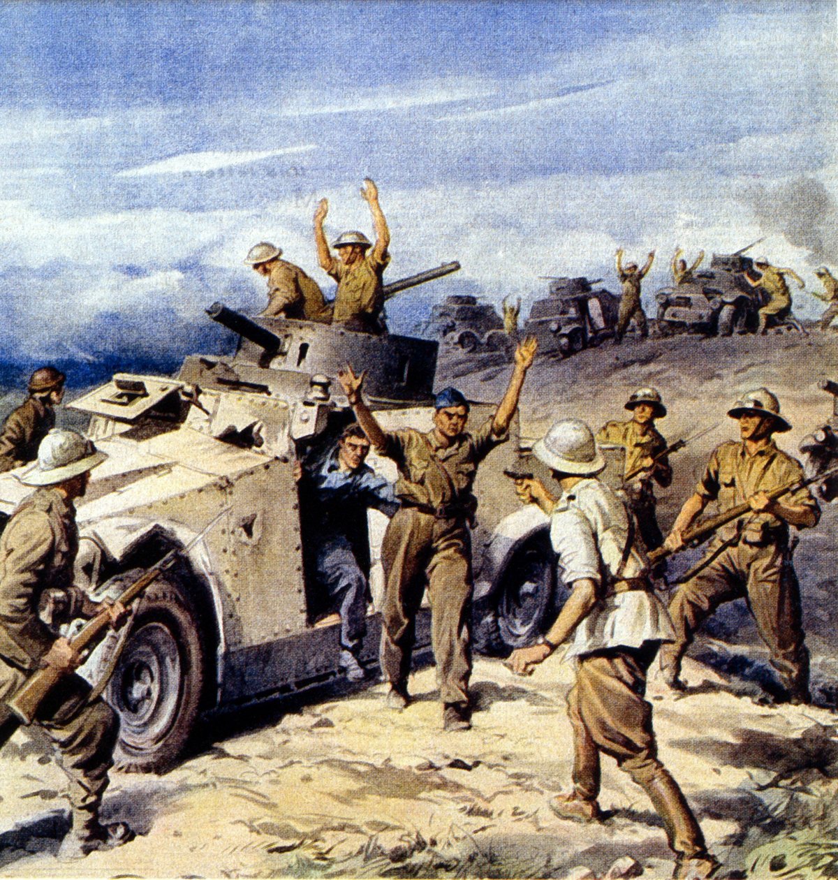 Toinen maailmansota - 1940 1941 - Pohjois-Afrikan kampanja - Italian hyökkäys Egyptiin tekijältä Achille Beltrame