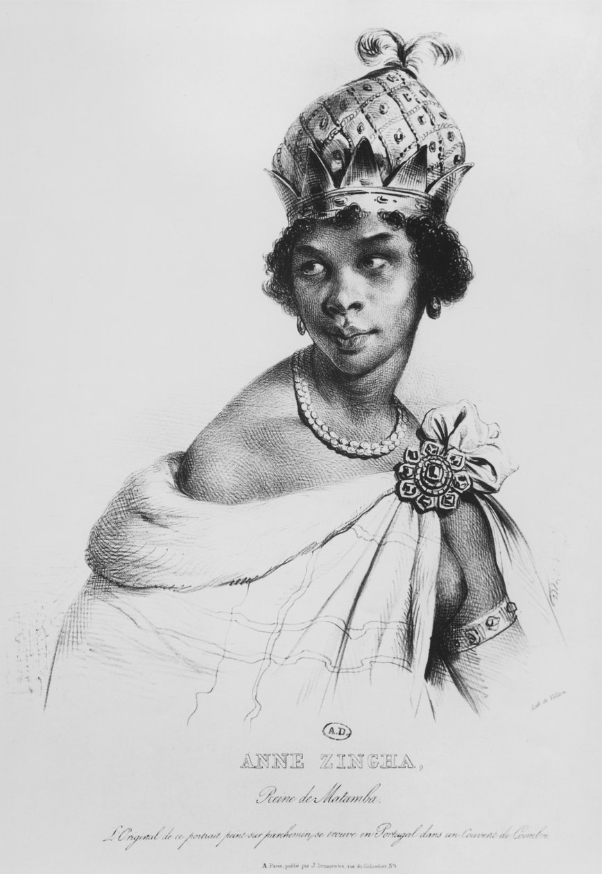Ann Zingha, Matamban kuningatar, painanut Fancois le Villain, n. 1830 tekijältä Achille Devéria