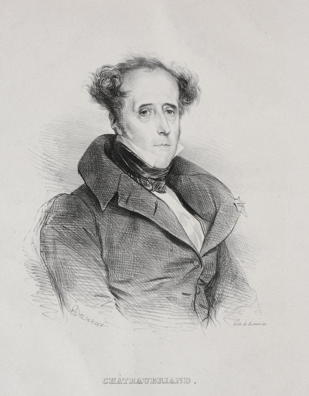 Francois René Auguste Victome de Chateaubriand tekijältä Achille Devéria