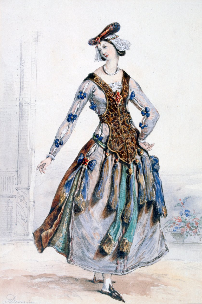 Mademoiselle Sophie, Oopperan pukusuunnittelu, 1820-1857 tekijältä Achille Devéria