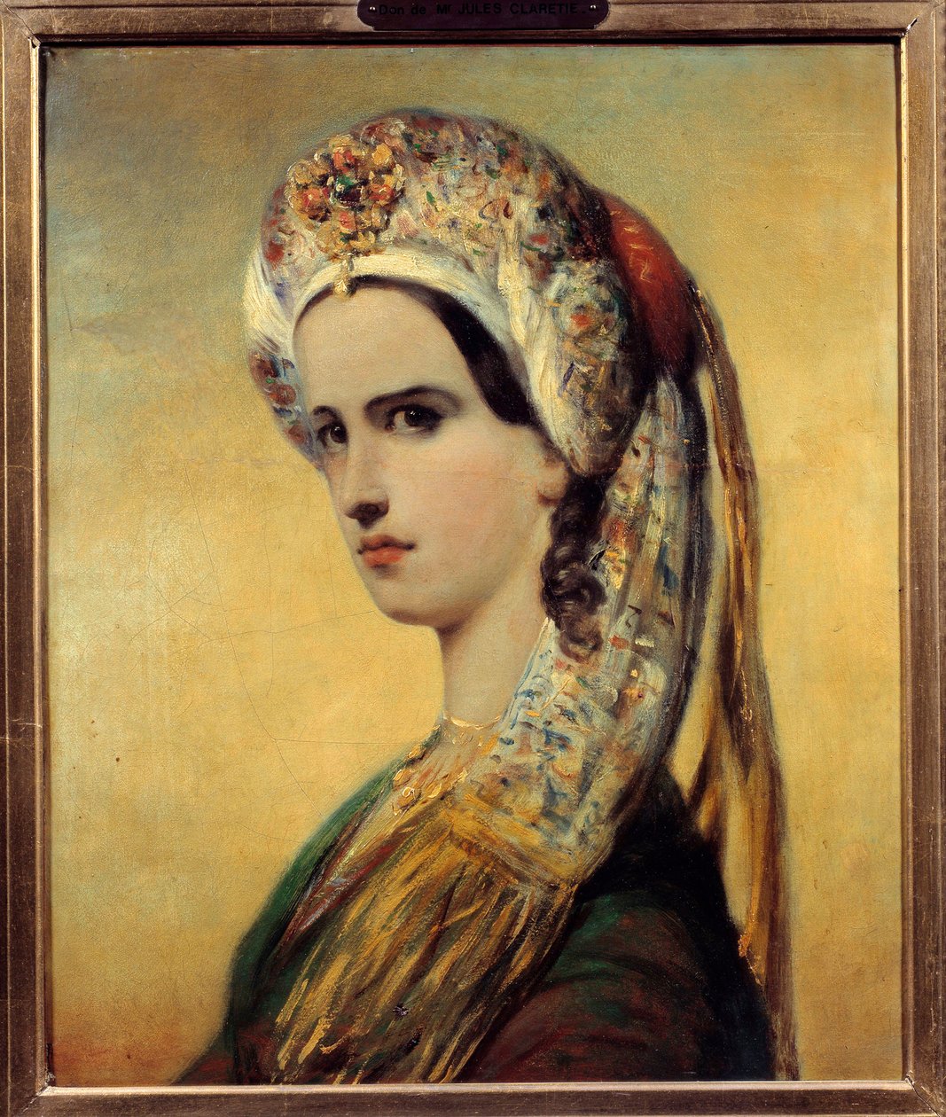 Muotokuva Elisabeth Felixistä Mademoiselle Rachelista (1821-1858), näyttelijä Roxanen roolissa Jean Racinen näytelmässä Bajazet"""" Achille Deverian (1800-1857) maalaus 1838 Pariisi, Comedie francaise tekijältä Achille Devéria